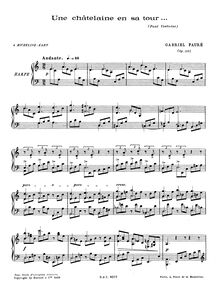 Partition complète, Une châtelaine en sa tour, Op. 110, Fauré, Gabriel