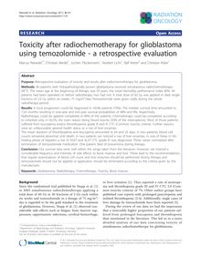 Toxicity after radiochemotherapy for glioblastoma using temozolomide - a retrospective evaluation