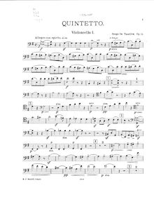 Partition violoncelle 1, corde quintette No.1, Струнный квинтет № 1