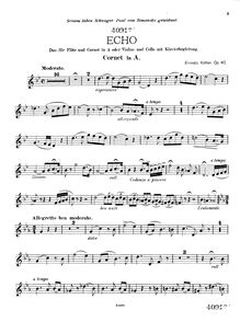 Partition Cornet, Echo, Op.40, Köhler, Ernesto