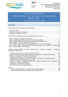 Élaboration d un cahier des charges de l éconavigation. Rapport bilan. 22 février 2012.