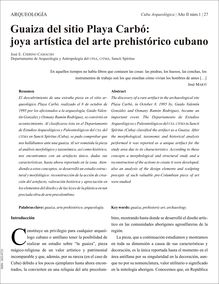 GUAIZA DEL SITIO PLAYA CARBÓ: JOYA ARTÍSTICA DEL ARTE PREHISTÓRICO CUBANO