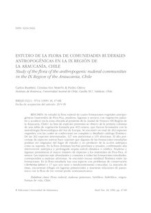 Estudio de la flora de comunidades ruderales antropogénicas en la IX Región de la Araucanía, Chile