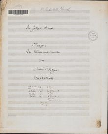 Partition complète, violon Concerto No.3, F♯ minor, Röntgen, Julius
