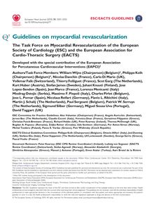 Guidelines on myocardial revascularization