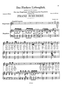 Partition complète (Original key), Des Fischers Liebesglück, D.933 par Franz Schubert