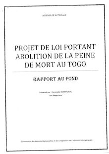 PROIET DE LOI PORTANT ABOLITION DE LA PEINE DE MORT AU TOGO