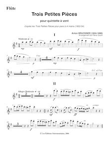 Partition flûte , partie, Drei kleine Vortragsstücke, Trois petites pièces pour piano à 4 mains