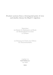 Product systems from a bicategorial point of view and duality theory for Hopf C*-algebras [Elektronische Ressource] / vorgelegt von Ralf Hoffmann