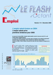 L emploi salarié breton en 2004, L emploi salarié privé : premières tendances pour 2005 (Flash d Octant n° 114)