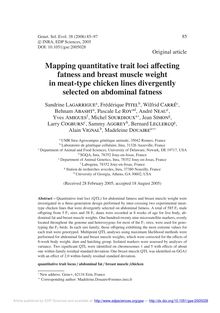 Mapping quantitative trait loci affecting fatness and breast muscle weight in meat-type chicken lines divergently selected on abdominal fatness