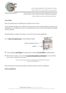 Contrat de Garantie Mécanique www.garanties-france.com