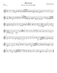 Partition ténor viole de gambe 1, aigu clef, madrigaux, East, Michael