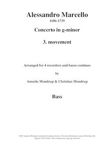 Partition , Allegro moderato - basse enregistrement , hautbois Concerto par Alessandro Marcello