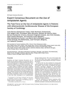 Expert Consensus Document on the Use of Antiplatelet Agents
