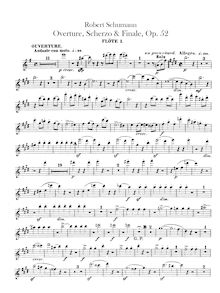 Partition flûte 1, 2, Overture, Scherzo et Finale pour orchestre, Op.52