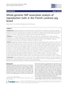 Whole-genome SNP association analysis of reproduction traits in the Finnish Landrace pig breed