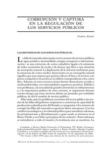Corrupción y captura en la regulación de los servicios públicos (Corruption y Capture in Public Service Regulation )