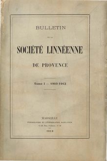 bull. 001 1909-1912 société linnéenne de provence