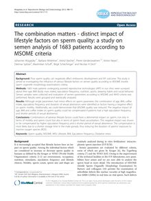 The combination matters - distinct impact of lifestyle factors on sperm quality: a study on semen analysis of 1683 patients according to MSOME criteria