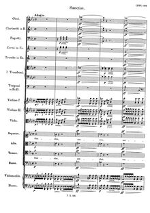 Partition Sanctus, Mass No. 6 en E♭, E♭ major, Schubert, Franz