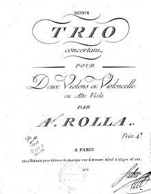 Partition violon 1, Concertant corde Trio en E-flat major, Trio concertant pour deux violons et violoncelle or alto viola