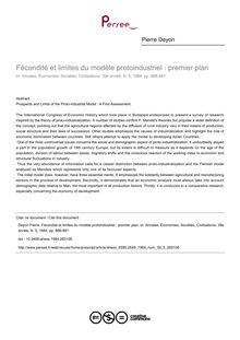 Fécondité et limites du modèle protoindustriel : premier plan - article ; n°5 ; vol.39, pg 868-881