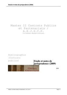 Etude et notes de jurisprudence (2009)