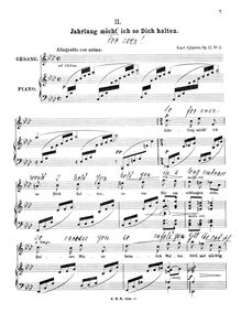 Partition , Jahrlang möcht ich so Dich halten., 6 chansons aus Julius Wolff s Tannhäuser, Op.12