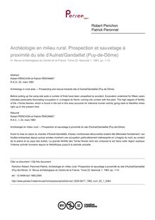 Archéologie en milieu rural. Prospection et sauvetage à proximité du site d Aulnat/Gandaillat (Puy-de-Dôme) - article ; n°1 ; vol.22, pg 1-14