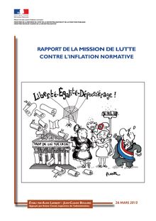 Rapport de MM. Lambert et Boulard sur l inflation normative - 26/03/2013