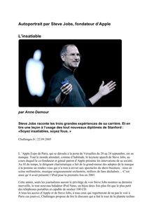 Soyez insatiables, soyez fous - Autoportrait par Steve Jobs ...