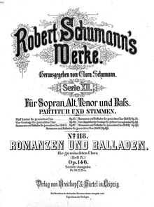 Partition complète, Romanzen und Balladen, Op.146, Schumann, Robert