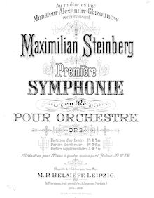 Partition complète, Symphony No.1, Op.3, D major, Steinberg, Maksimilian