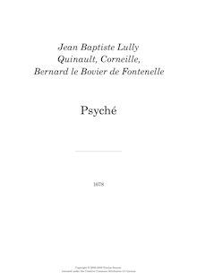 Partition complète, Psyché, LWV 56, Psiché, Lully, Jean-Baptiste par Jean-Baptiste Lully