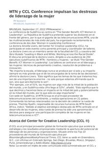 MTN y CCL Conference impulsan las destrezas de liderazgo de la mujer
