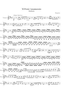 Partition violons II, Lo frate  nnamorato, Commedia musicale, Pergolesi, Giovanni Battista