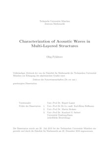Characterization of acoustic waves in multi-layered structures [Elektronische Ressource] / Oleg Pykhteev