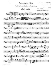 Partition violoncelles, Konzertstück, Konzertstück für Harfe und Orchester