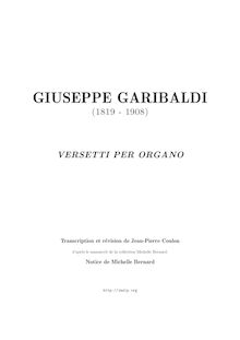 Partition complète, 17 Versetti per organo, D major, Garibaldi, Giuseppe