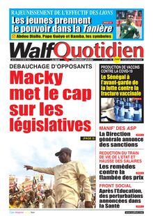 Walf Quotidien n°8970 - du jeudi 17 février 2022
