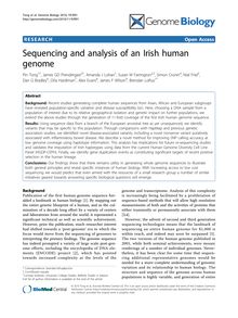 Sequencing and analysis of an Irish human genome