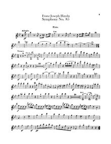 Partition flûte, Symphony No.85 en B♭ major, “La Reine”, Sinfonia No.85, “The Queen (of France)”