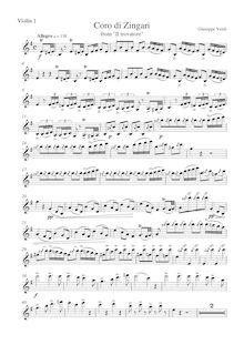 Partition violons I, Il Trovatore, Verdi, Giuseppe