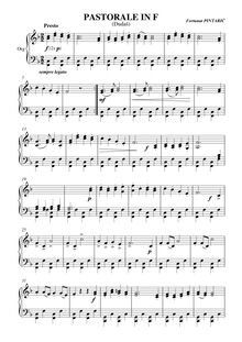 Partition , Pastorale en F major, pastorales pour orgue, Pintarić, Fortunat