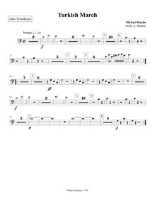 Partition Alto Trombone (basse clef), Marcia turchesca, Turkish March