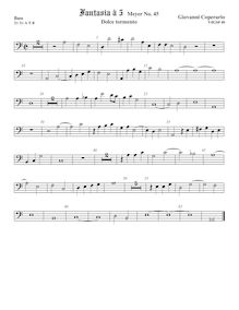 Partition viole de basse, Fantasia pour 5 violes de gambe, RC 63