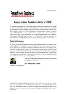 Lafont presse Tunisie se lance en 2013 !