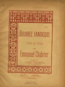 Partition couverture couleur, Bourrée Fantasque, Chabrier, Emmanuel