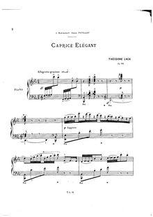 Partition complète, Caprice Elégant, Op.180, Lack, Théodore
